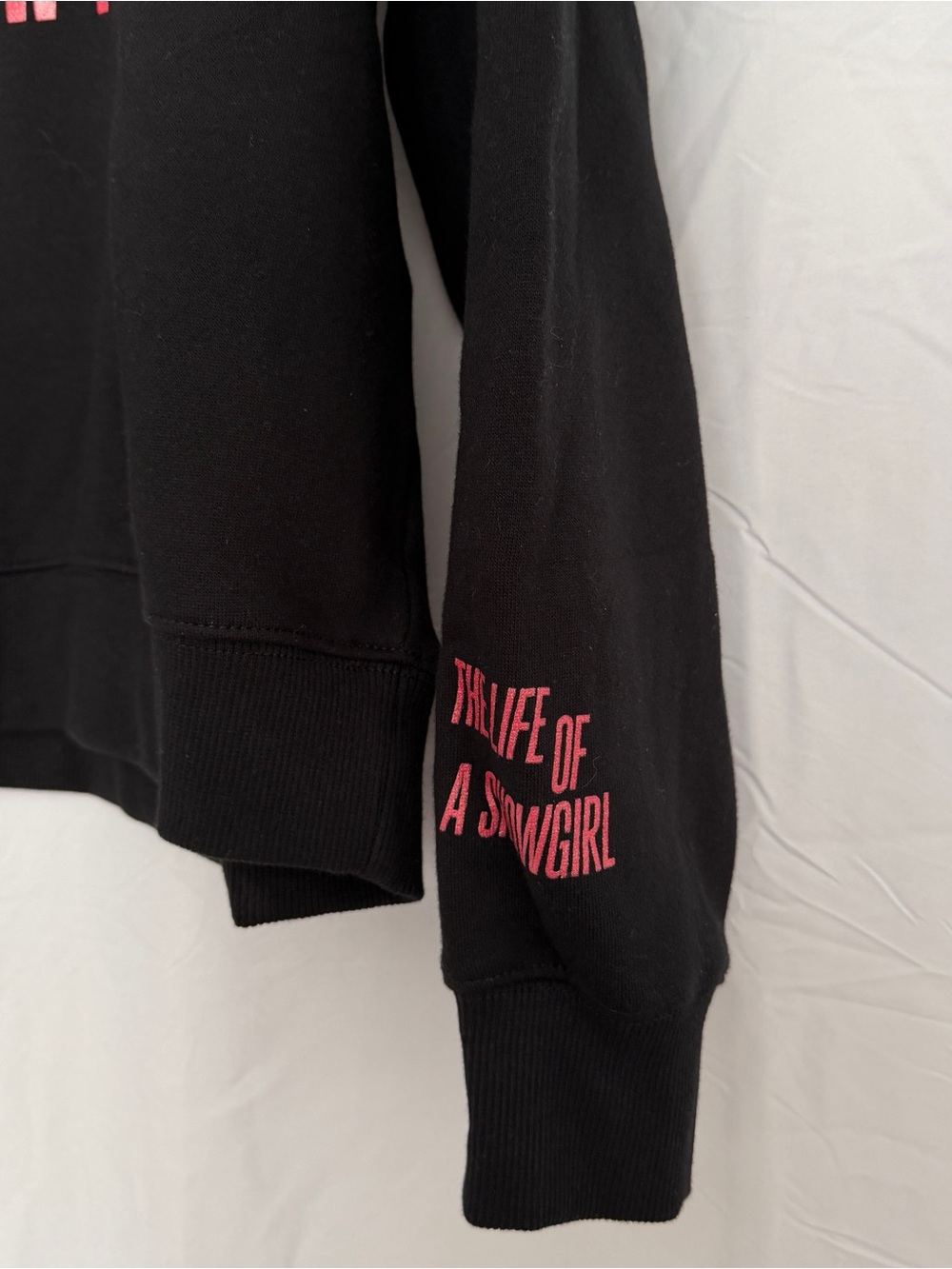 Taylor Swift Life of a Show Girl It’s Frightening Black Crewneck Sweatshirt - Picture 5 of 7